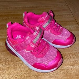 Stride Rite light up Pink sparkle tennis shoes toddler 7 like new